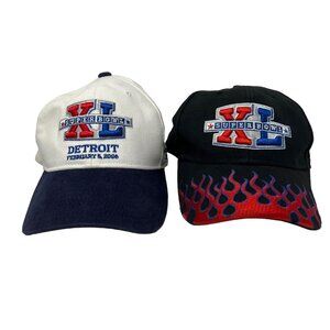 Super Bowl XL 2006 Detroit Pittsburgh Steelers Champions Lot of 2 Reebok Hat Cap